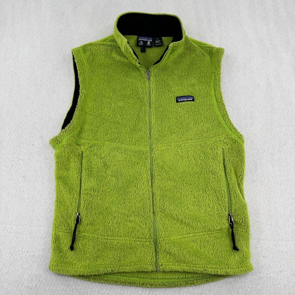 Vtg Patagonia R2 Regulator Polartec Fleece Vest Men M Green Full Zip Made in USA